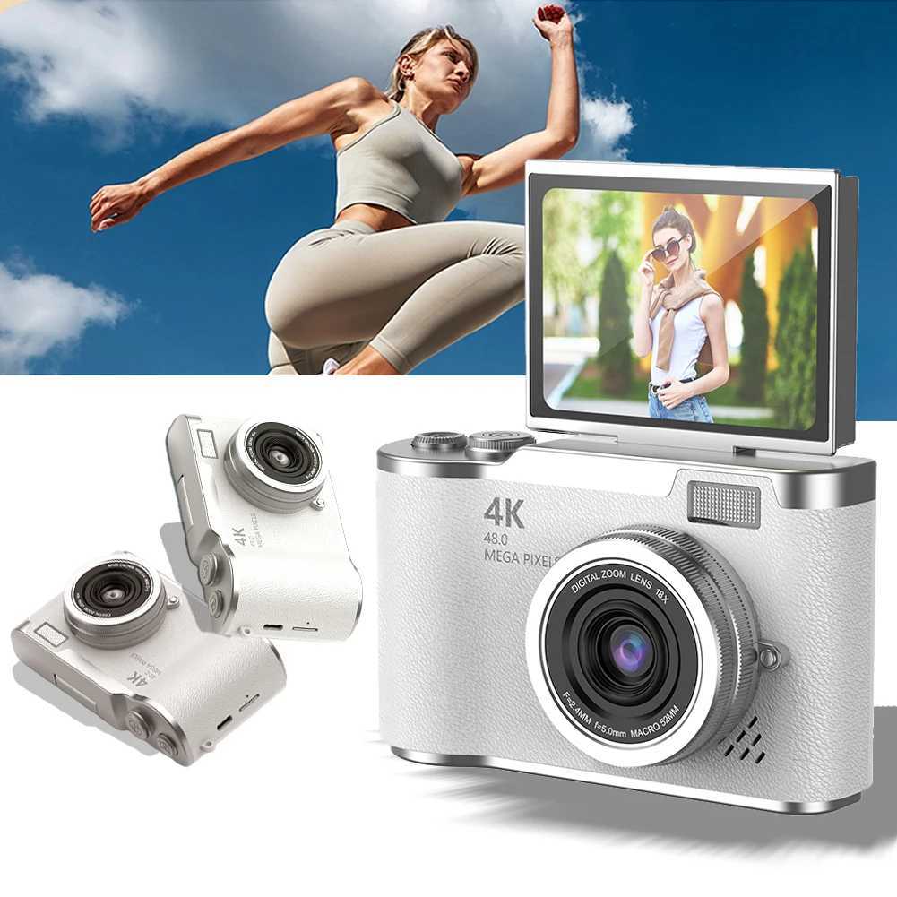 4K Digital Camera 48MP Compact Small Camera 8X Zoom Vlogging Camera 180 Flip Sn Video Camcorder for Teens Adults BeginnersXJ250603