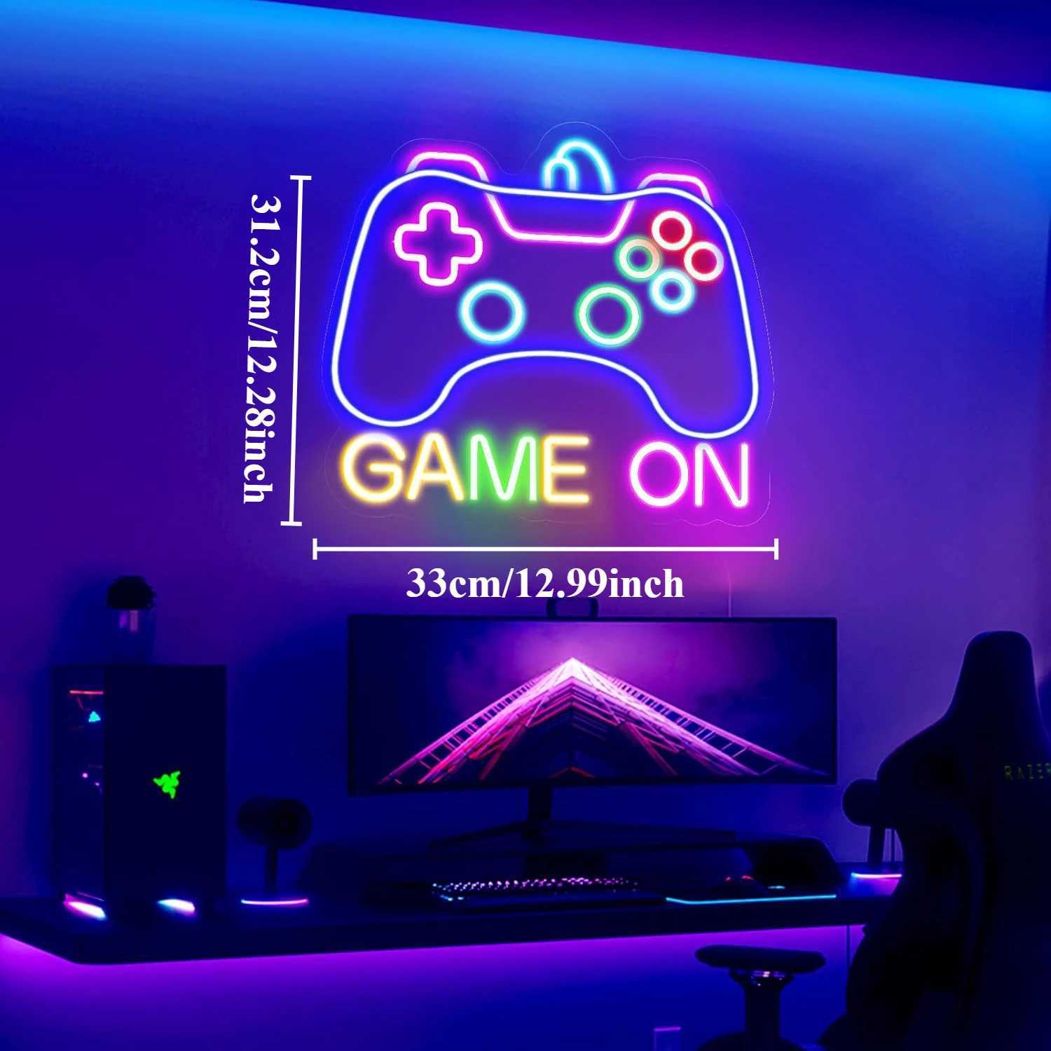 Gamer Neon Sign LED Game on Neon Light Sign Dimmable for Gaming Room Wall Decor for Teen Bedroom Gamer Birthday Gifts for Boys XJ250602