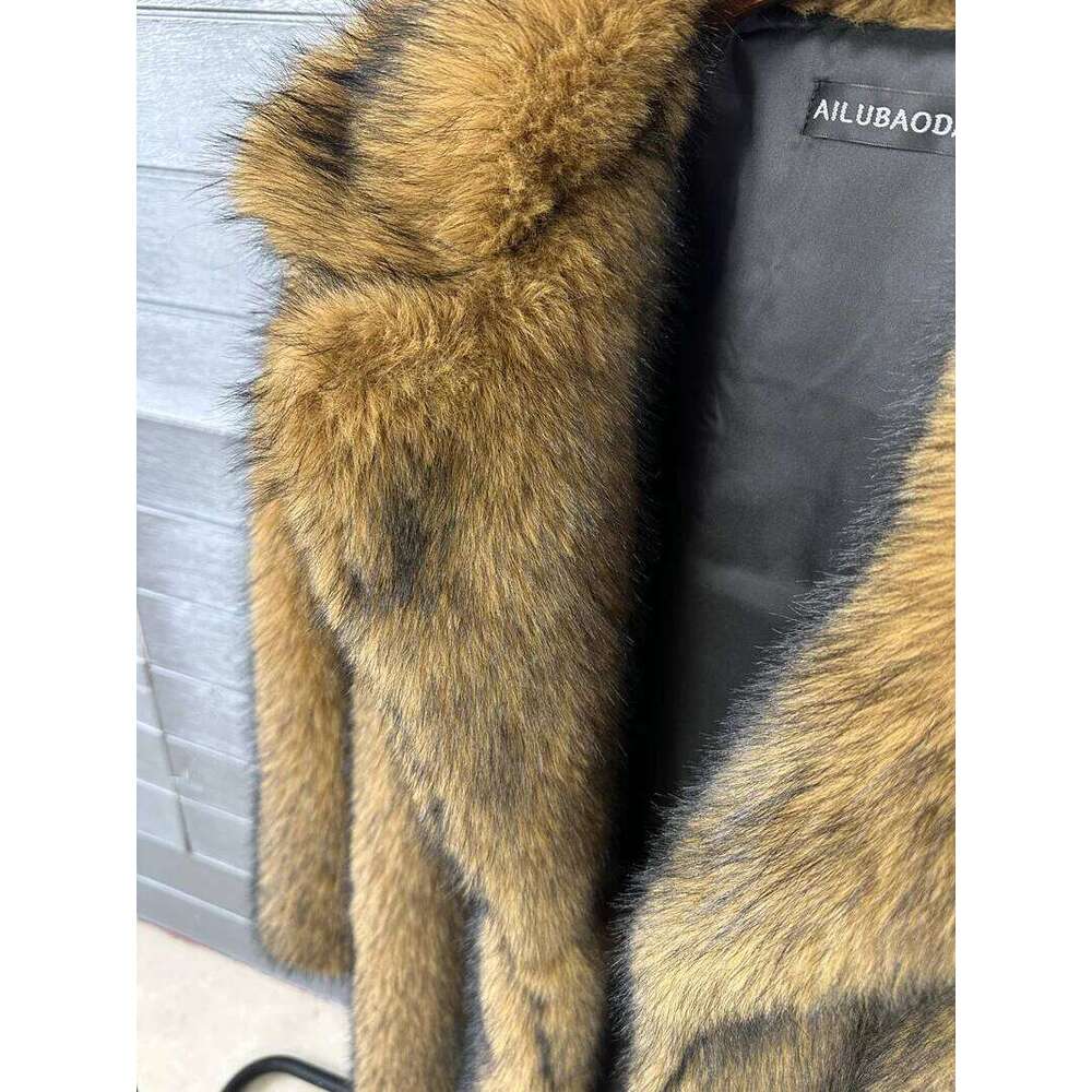 ZADORIN Fashion Long Faux Wolf Coat Lapel Furry Jacket Winter Clothes Woman Fur Top New in Coats & Jackets