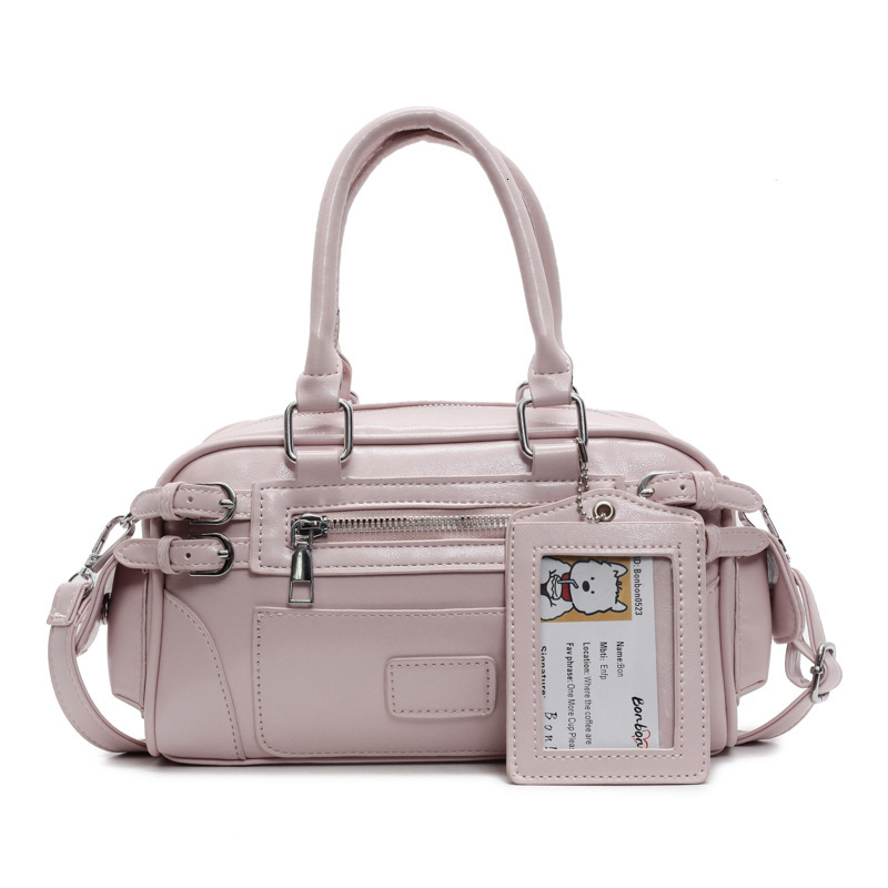 designer Handheld Bowling Ball Bag for Women 2025 New Trendy Fashion Korean Style Motorcycle Bag Crossbody Bag Casual Simple Shoulder Bag