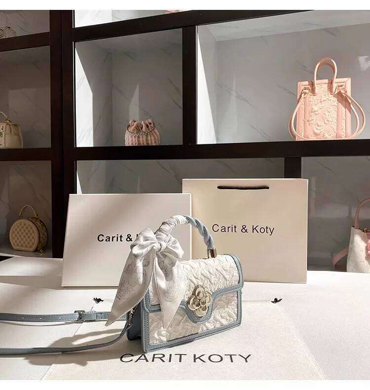 High Quality Fashion Pleated Square Textured Leather Women's Handbag Clutch Purse Shoulder Messenger Bag