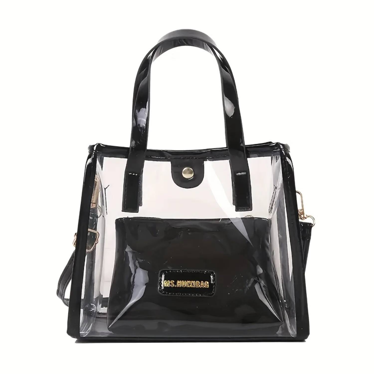 2025 New Transparent Handbag Set Candy Color Designer Women's Crossbody Bag Waterproof PVC Jelly Bag Summer Beach 3