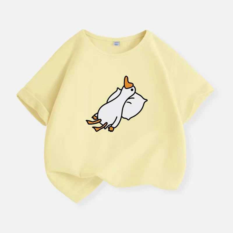 New Y2K Tops Lazy Duck Graphic Print Baby Boys T-shirt Black Cotton Kids Tops Tee Summer Casual Cartoon T Shirt 6 8 10 12 Years T250603