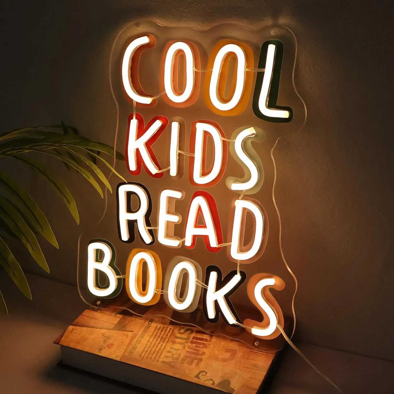 Cool Kids Read Books Neon Sign Handmade Light Up Sign for Book Club Classroom Reading Corner Reading Study Room Home Library Gift XJ250602
