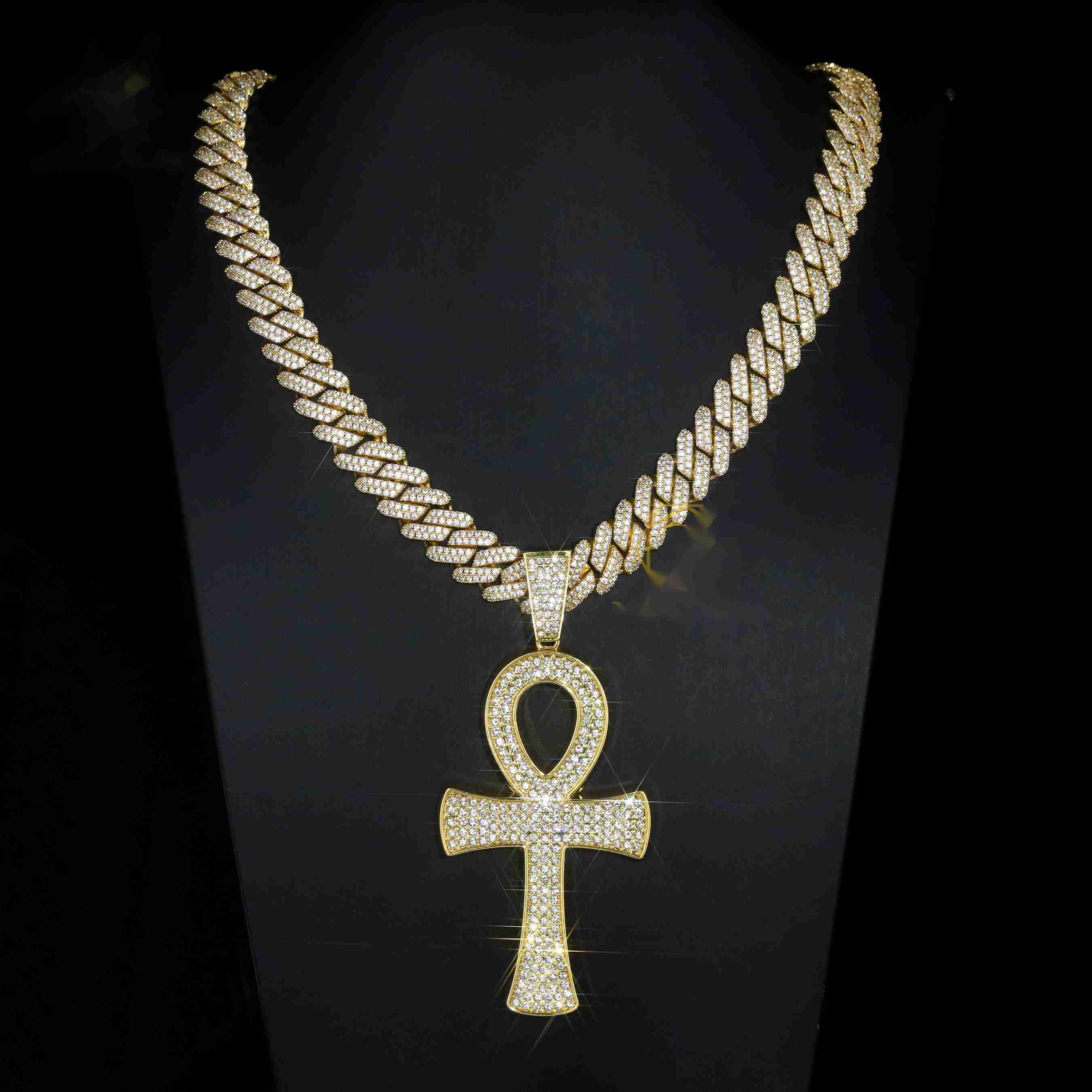 2025 Custom Lab Grown Diamond Pendant 925 Sterling Silver Rhodium Plated Cross Wedding Gold Main Necklace Children GRA Certified