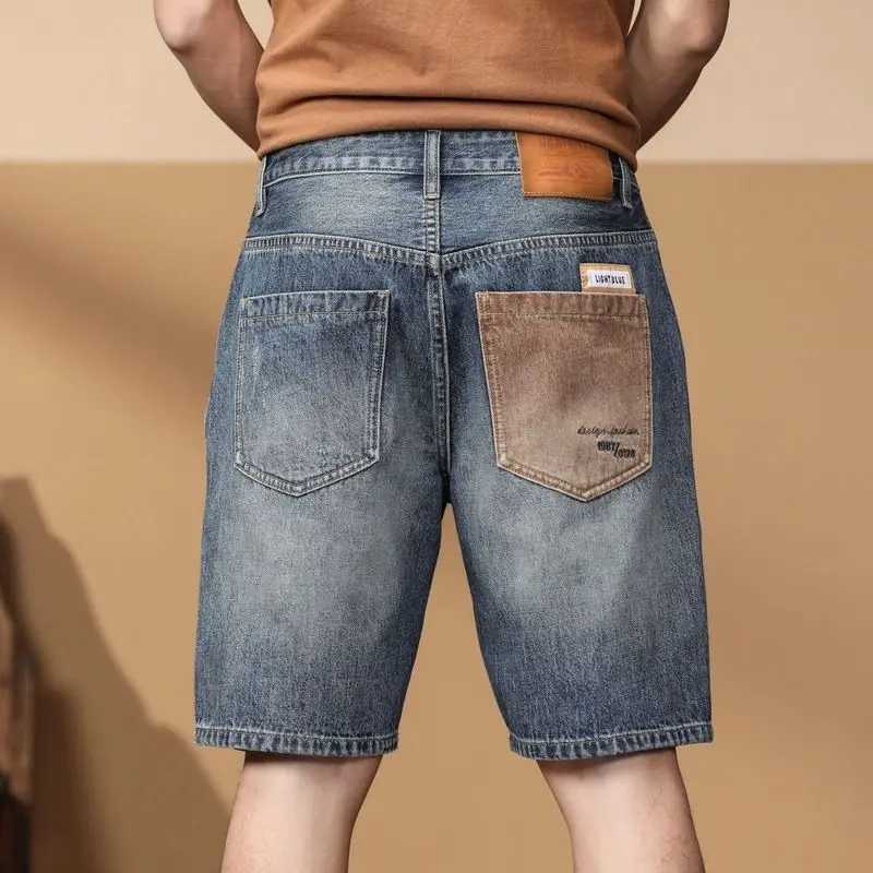 Mens Bermuda Denim Shorts Ripped Straight Retro Short Jeans Pants for Men Summer Streetwear Harajuku Vintage Original Trend 2025 T250603