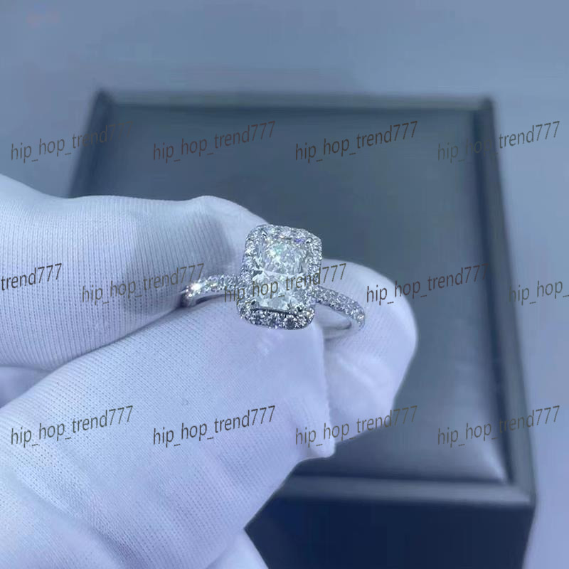 925 Sterling Silver Moissanite RIng Fine Jewelry Ring 1/2Carat Radiant Cut Moissanite Diamond Luxury Women Engagement Ring
