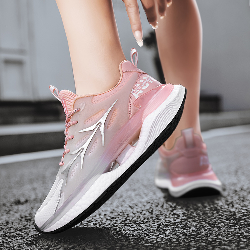 Spring Summer Couple Style Mesh Breathable Sports Casual Popcorn Ultra Light Casual Shoes Shock Absorption Running Shoes Ddmysaturn