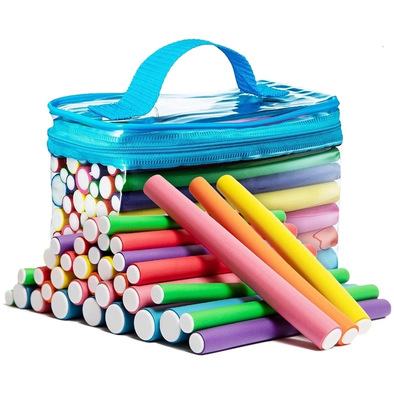 Beauty Salon Heatless Flexible Hair Rollers Curlers 42-pack 7 Soft Foam Flexi Twist Curling Rods for Short Long Hair 250603