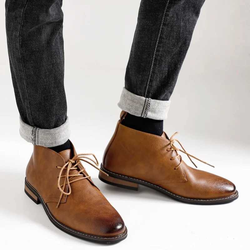 Retro Men Ankle boots Brand Plus Size Desert Boots Comfortable Leather Boots For MenXJ250602