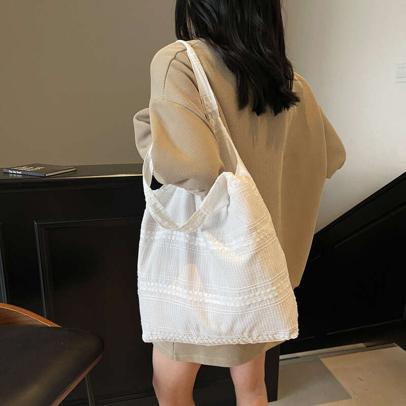 Spring Summer New Handbag Trendy Loose Shoulder Casual Fashion Canvas Handheld Underarm Tote Bag