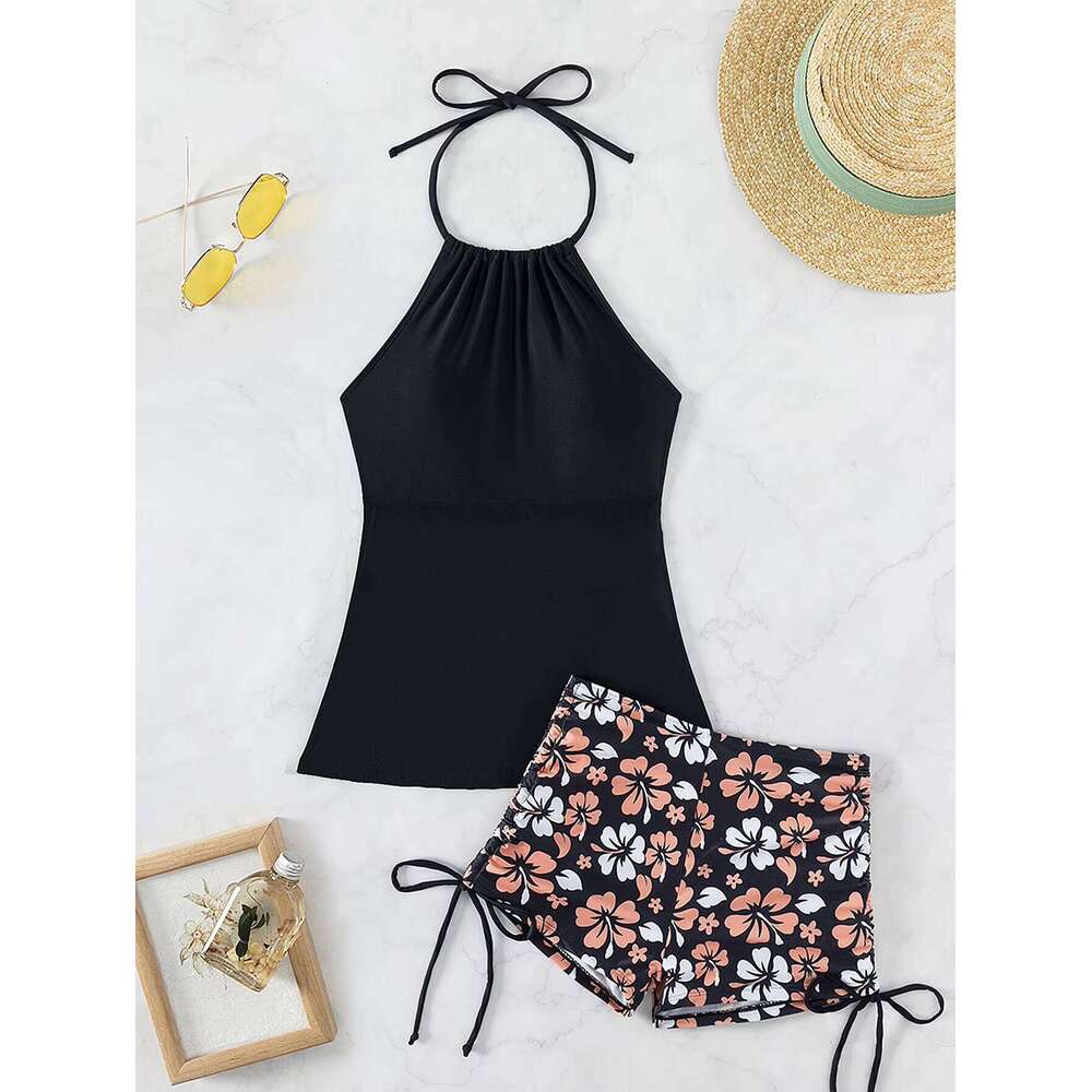DHessentials Sexy Women Summer Bikinis 2 Pieces Sets Print Shorts Swimsuits