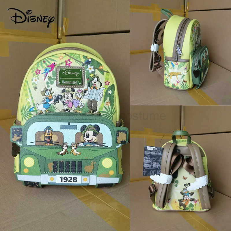 Disney Loungefly Stitch Mickey Minnie Sullivan Cartoon Summer Travel Backpack Double Shoulder Backpack Girlfriend Gift W250620