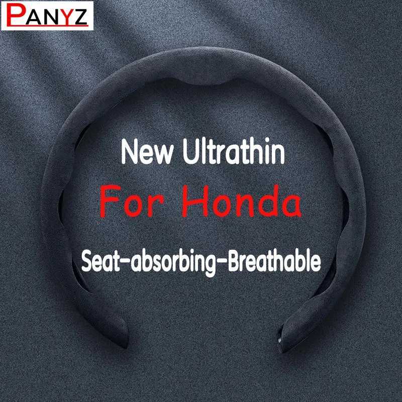Leather Car Steering Wheel Cover Non-slip Breathable For Honda Civic Accord CRV HRV Jazz Odyssey City Vezel Polit Accessories R250603