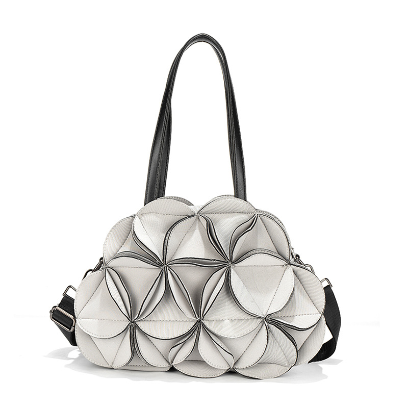 Fashion Bags New Splicing Three-dimensional Flower Bag Female Creative Handbag Niche Design Large-capacity Messenger Bag
