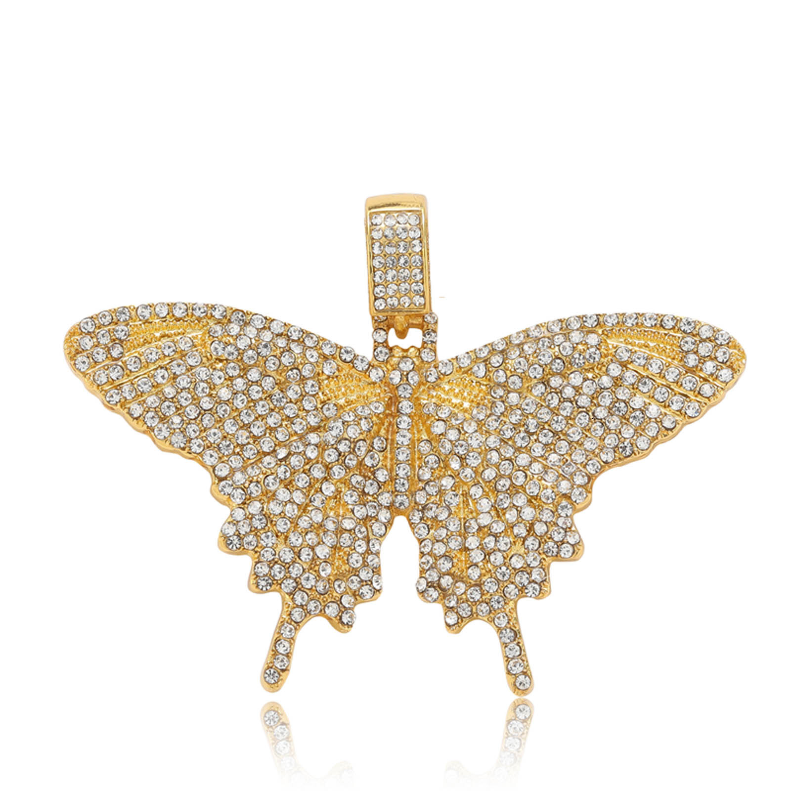 Ins Style Hip-Hop Moissanite Butterfly Pendant Full Diamond Mens Personality Ins Style Accessories Moissanite pendant