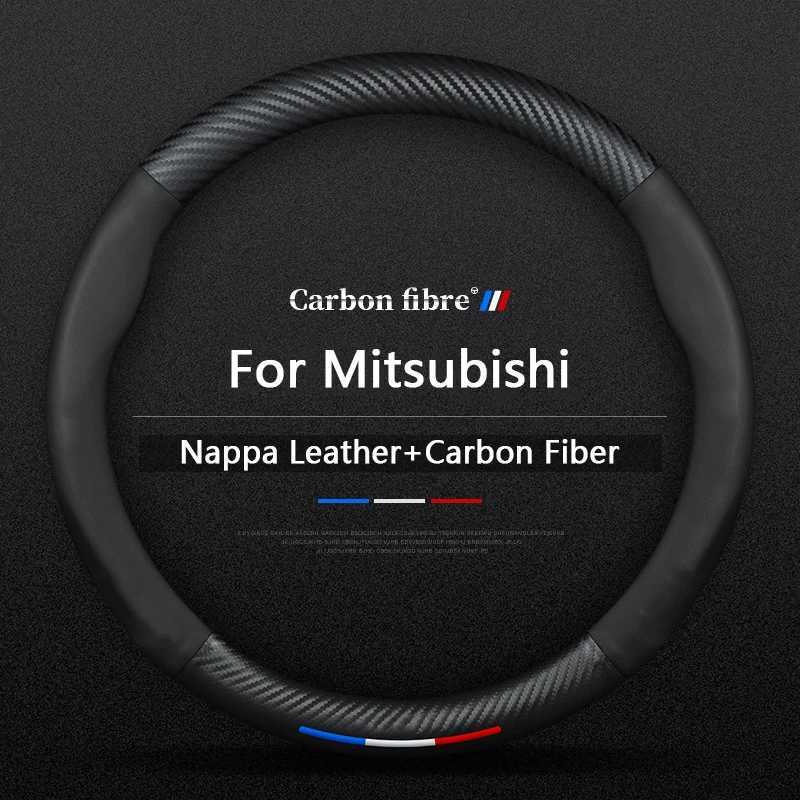 Carbon Fiber Leather Car Steering Wheel Cover For Mitsubishi Pajero Sport Outlander ASX Lancer Eclipse Ralliart Auto Accessories R250603