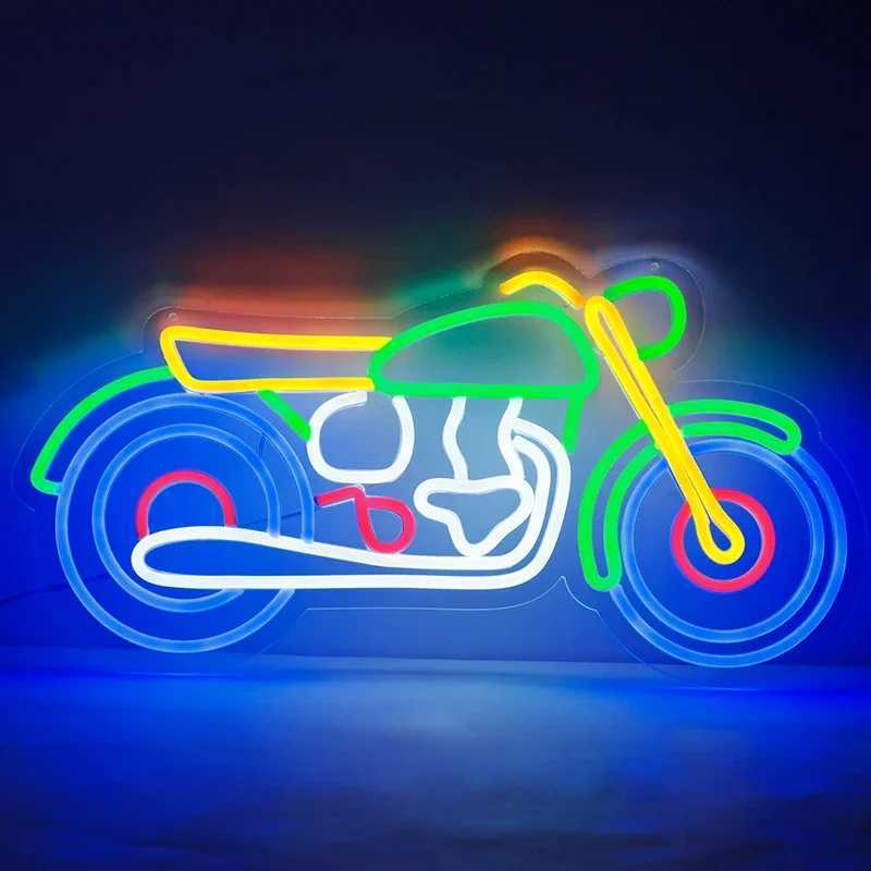 LED Neon Sign Motorbike Neon Light with Dimmable Switch Gaming Motorcycle Neon Sign for Kids Game Room Halloween Decor XJ250602