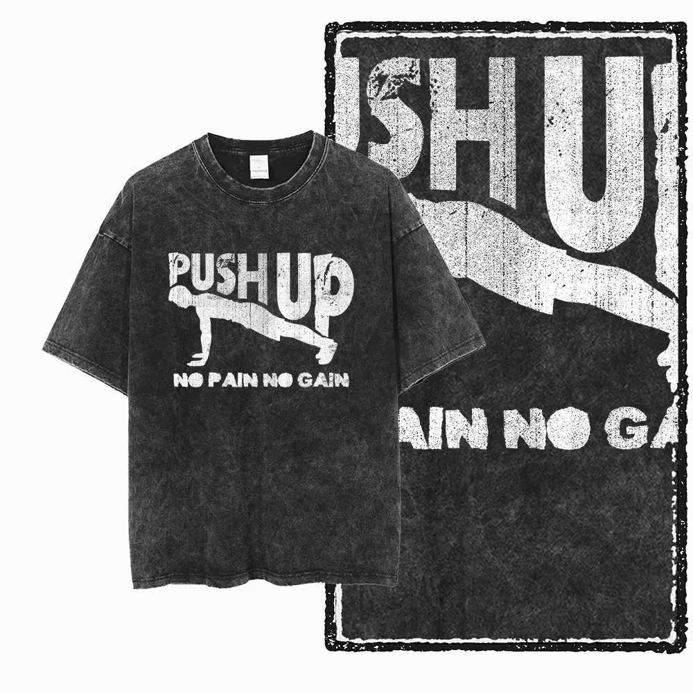 YG BODY BUILDING Printed Cotton Acid Washed Graphic Unisex T Shirt Cool CROSSFIT Streetwear Men T-shirts Big Size Tee for men W250603