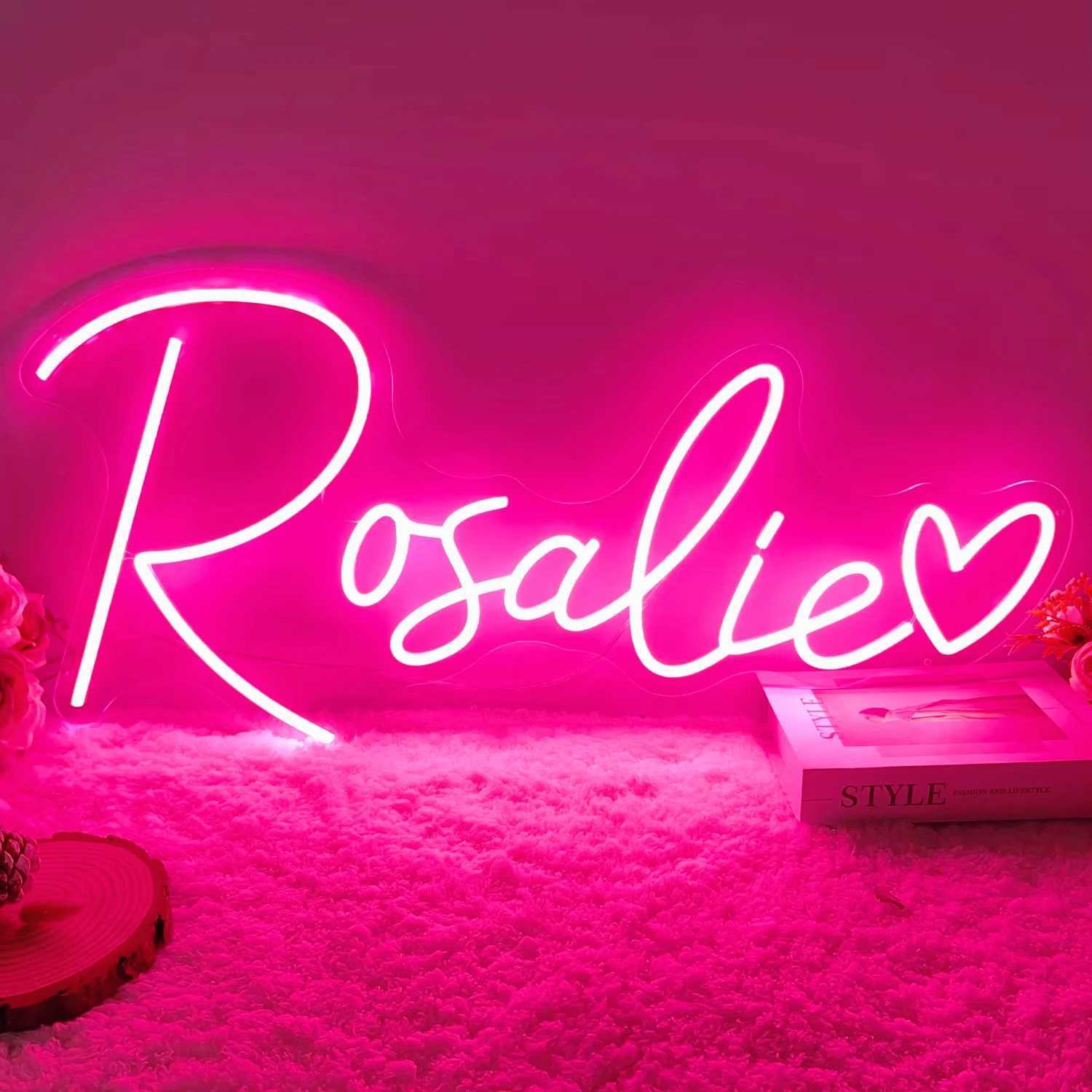 Custom Name Neon Sign LED Neon Happy Birthday USB Powered Neon Signs Night Light Wall Art Bedroom Living Room Decor Lamp Signs XJ250602