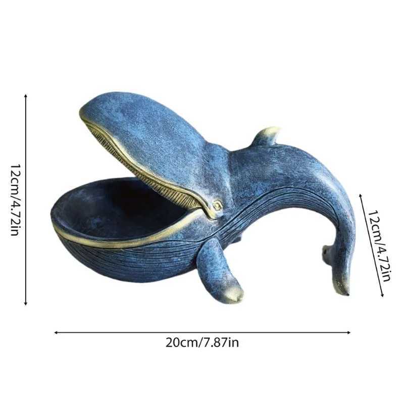 Wh Statue Resin Wh Figurine Fun Candy Dish He Decor Key Bowl for Entryway Table Big Mouth Sculpture Table Art Gifts Y250509