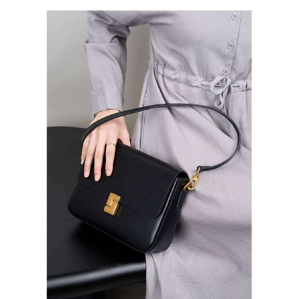 Genuine Leather Small Square For Women Crossbody High Quality Cowhide Fashion Women's Commuter Shoulder Bag