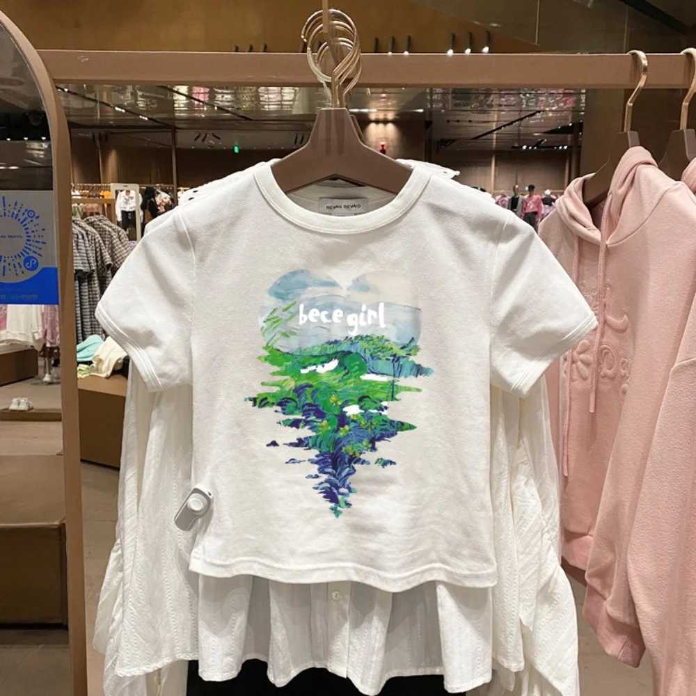 Short-sleeved T-shirt for boys and girls summer casual pure cotton loose cartoon printed round neck half-sleeved thin style T250603
