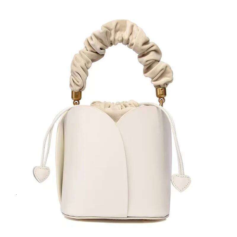 High Quality Genuine Leather Cowhide Floral Bucket Fashion Women Handbag Lady Purse Shoulder Messenger Female Casual Bag