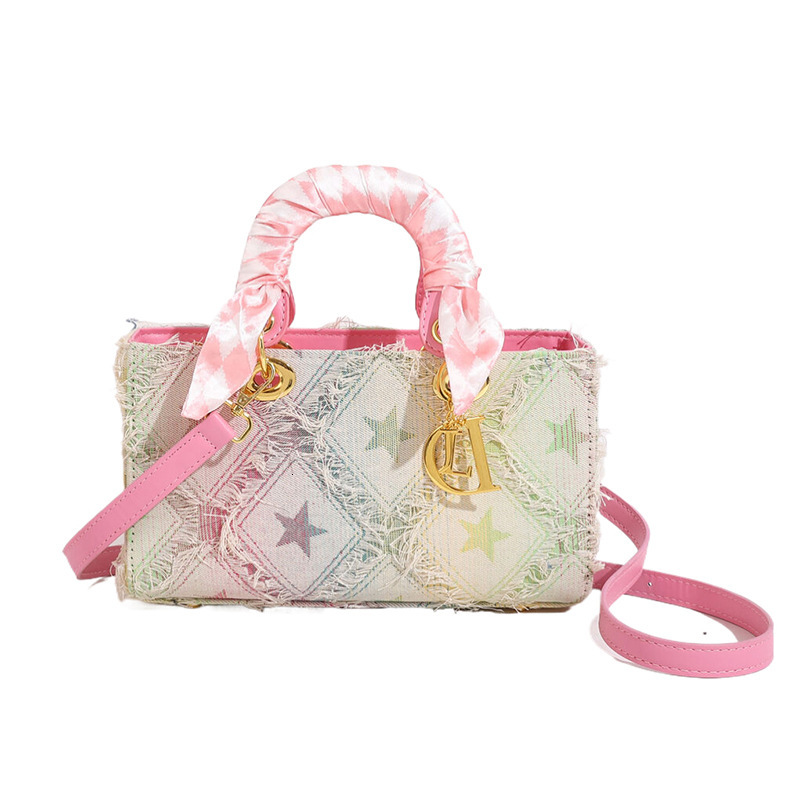 2025 New Style Small Chanel Style Denim Bag Free Shipping Fabric Star Quilted Gift Bag Handbag Women's Beach Bag Shoulder Designer Bag Crossbody 