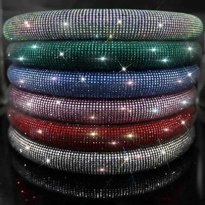 Car Steering Wheel Cover With Crystal Diamond Sparkling Auto Vehicle Decoration Protector Steering Car Wheel R250603