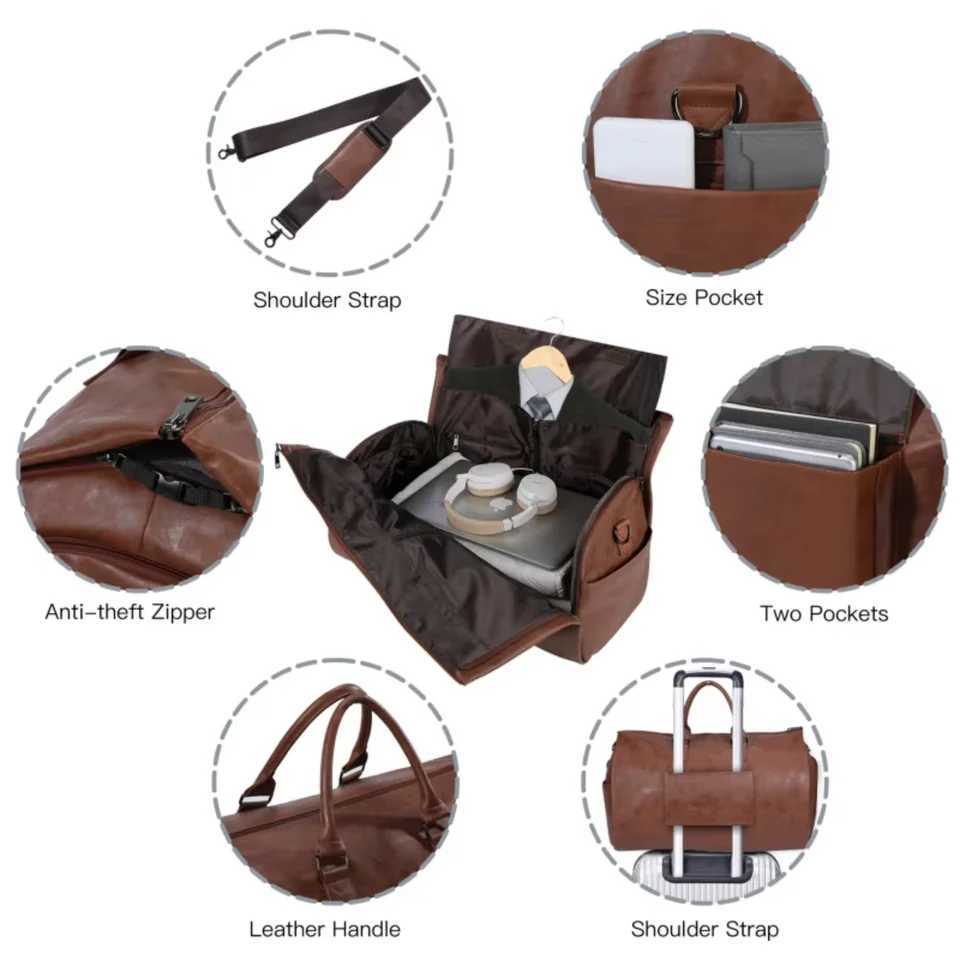 2 in 1 Trip Travel Suit Suitcase Suit Travel Duffel Bags Convertible Garment M250603
