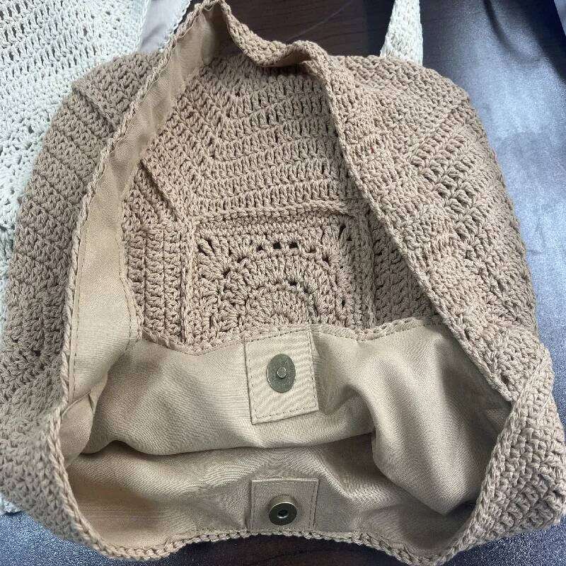 Women's Bags Designer Rope Crochet Tote Large Capacity Woven For Women Knitted Shoulder Bag Summer Travel Beach Bags Soft Shopper Purses NEW
