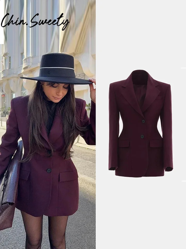 Casual Solid Women Blazer Urban Lapel Long Sleeve Button Pocket Female Streetwear 2025 Spring Autumn Elegant Lady Outwear 250530
