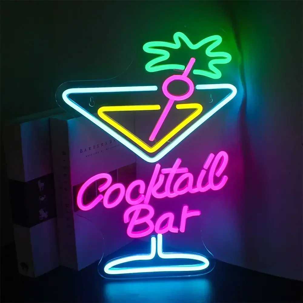 Cocktail Bar Neon Sign LED Neon Light For Party Pub Night Club Home Decoration Beer Bar Art Wall Light Up Sign XJ250602