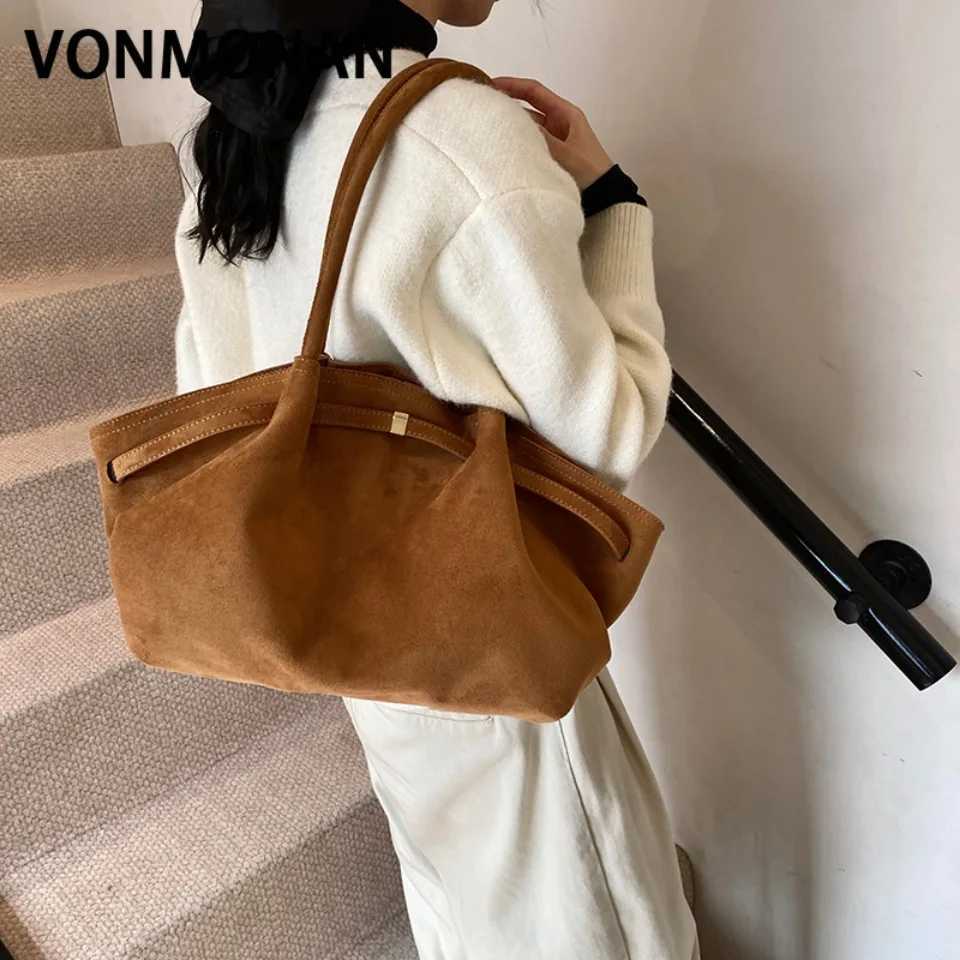Large Nubuck Leather Tote Bags Ladies Shoulder Bag for Women Autumn Winter New Korean Fashion Y2K Retro Handbags and Purses W250602