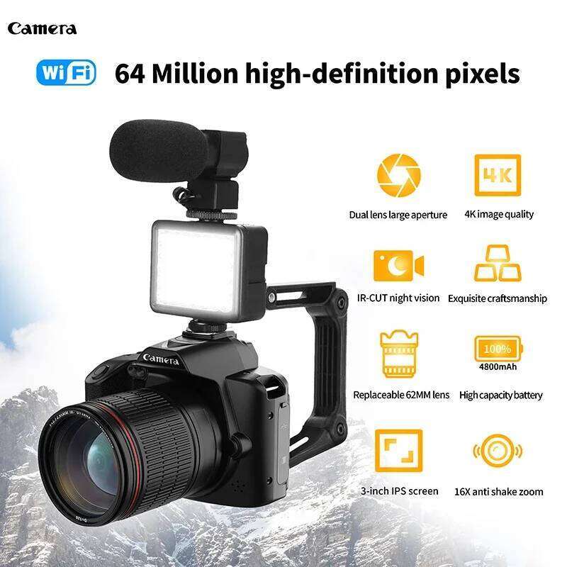 D5 4K Wifi Digital Cam Dual Camcorder High Definition 64 Million Pixels DSLR Cameras Beauty Night Vision New Beginner Camera