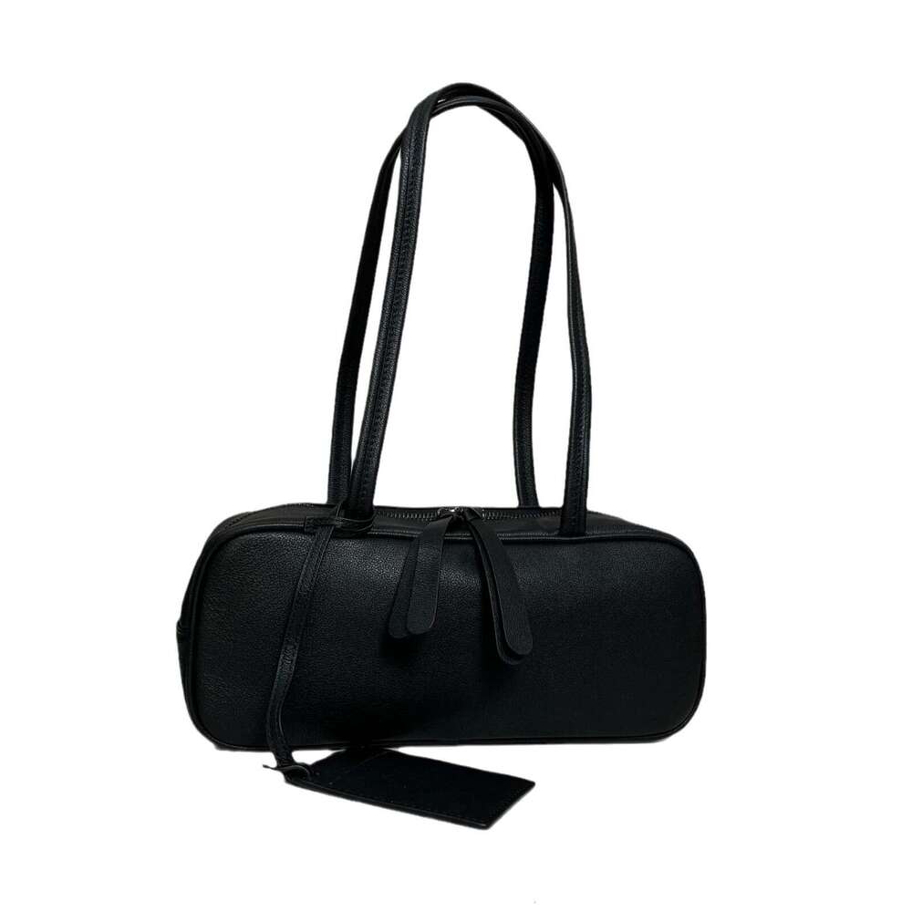 Rectangular Soft Genuine Leather Light Luxury Niche Large Capacity Top Layer Cowhide Double Strap Single Shoulder Underarm Bag