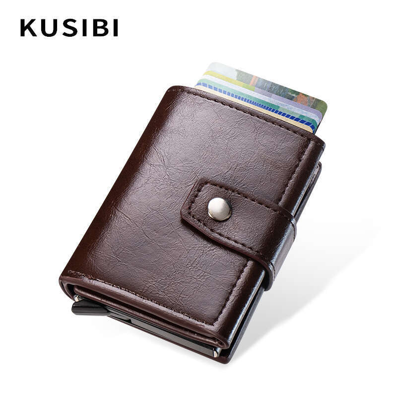 New Men's and Women's Holder Clip Case Anti-Degaussing Anti-Skimming Metal Automatic Pop-Up Card Wallet