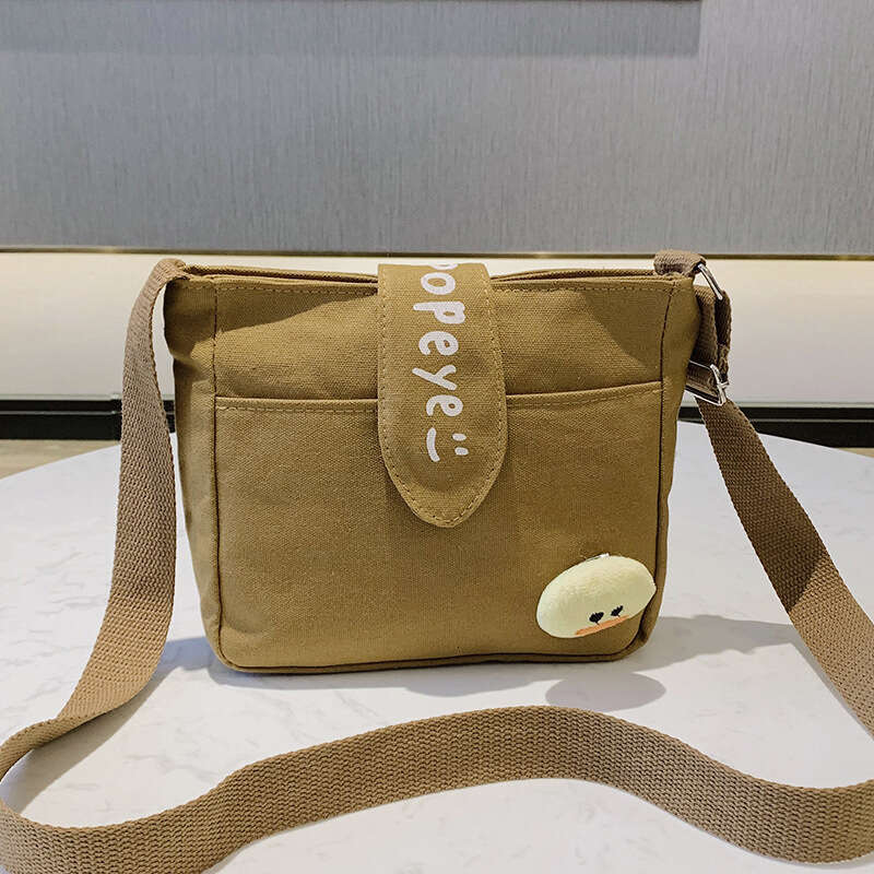 Spring New Small Ins Super Popular Women Canvas Tote Korean Style Shoulder Crossbody Bag