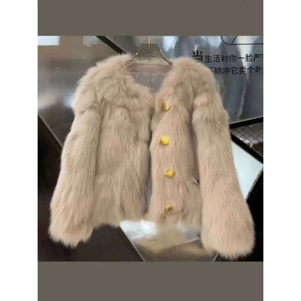 Retro Faux Fur Short Coats Women Casual Loose Single-Breasted Plush Coat Female Winter Elegant Chic Warm Thick Street Outwear