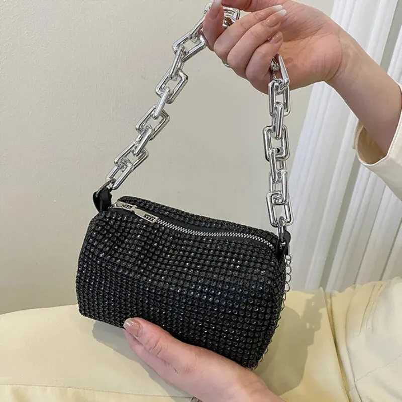 Womens Bag Allover Rhinestone Bucket Bag Glitter Chain Prom Purse Handbag Womens Mini Crossbody Bag (6.3*3.54) Inch Y250603