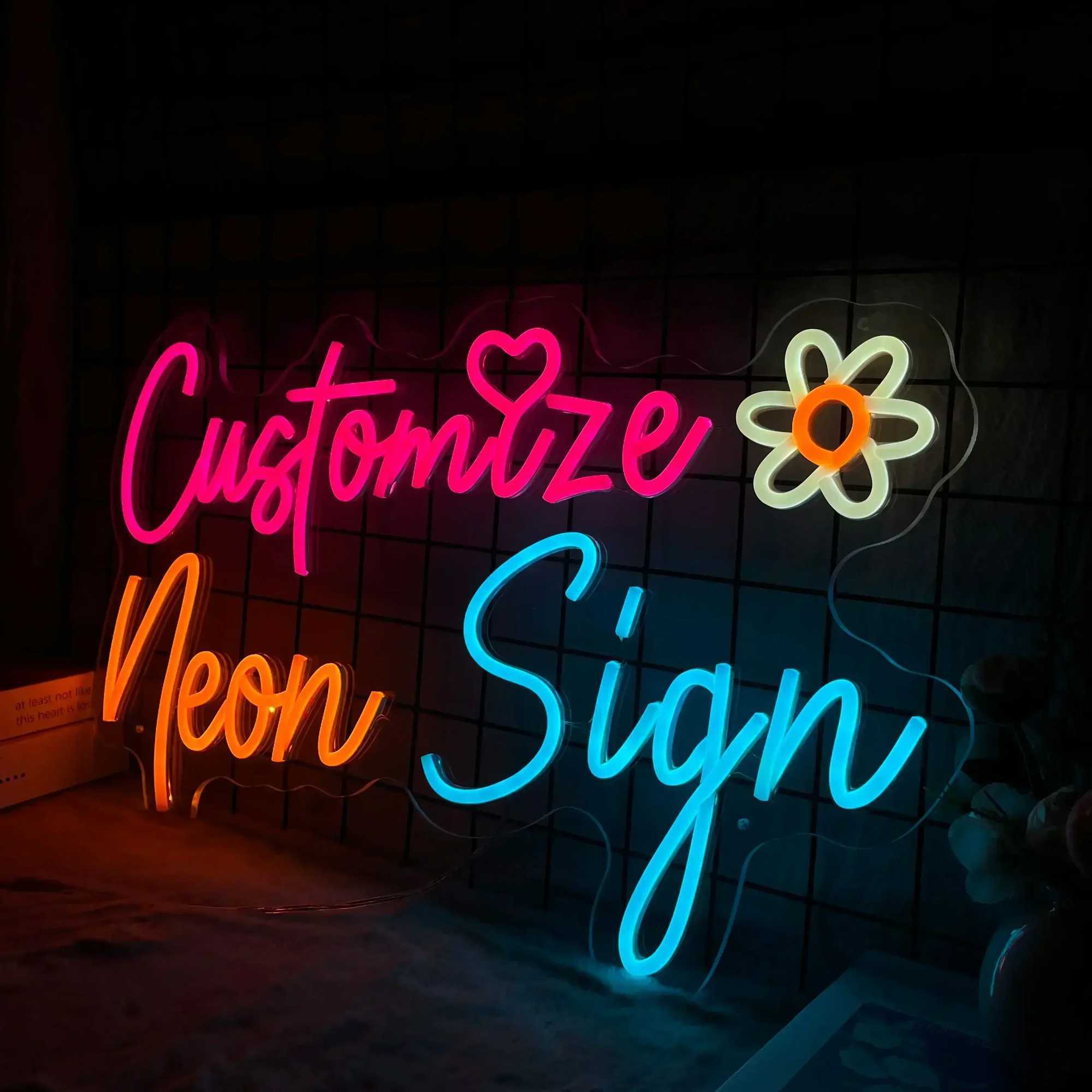 Custom Neon Sign Personalized Text Names Customized LED Neon Signs Birthday Wedding Party Bar Coffee Wall Light Decoration XJ250602