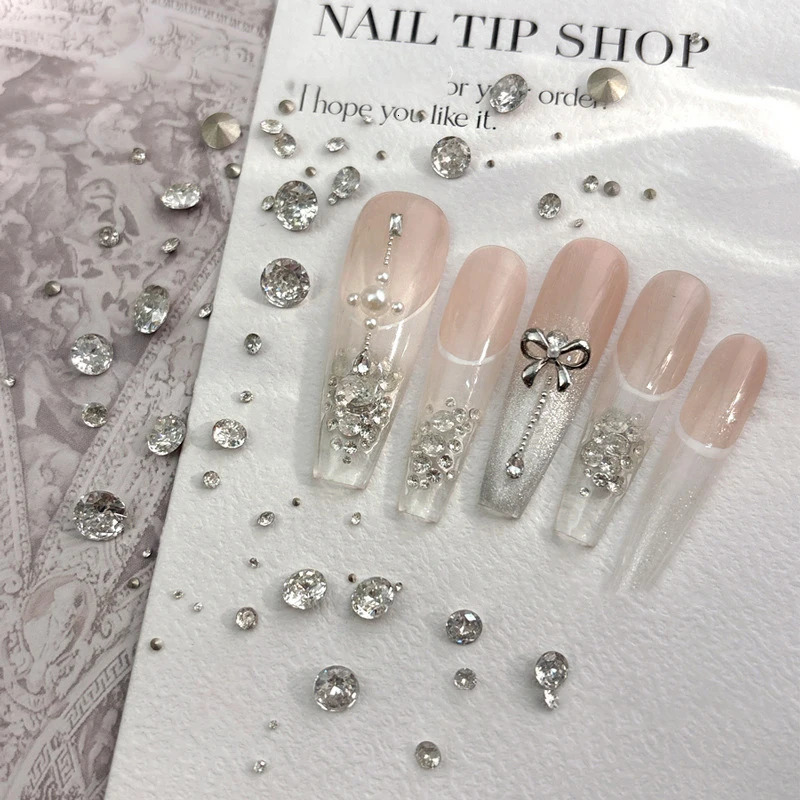 20/50/100Pcs 1-6mm Round Sparkling Zirconia Pointed Bottom Drill Bottom Rhinestones Nail Art Decoration Manicure Tool Accessory 250528