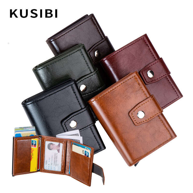New Men's and Women's Holder Clip Case Anti-Degaussing Anti-Skimming Metal Automatic Pop-Up Card Wallet