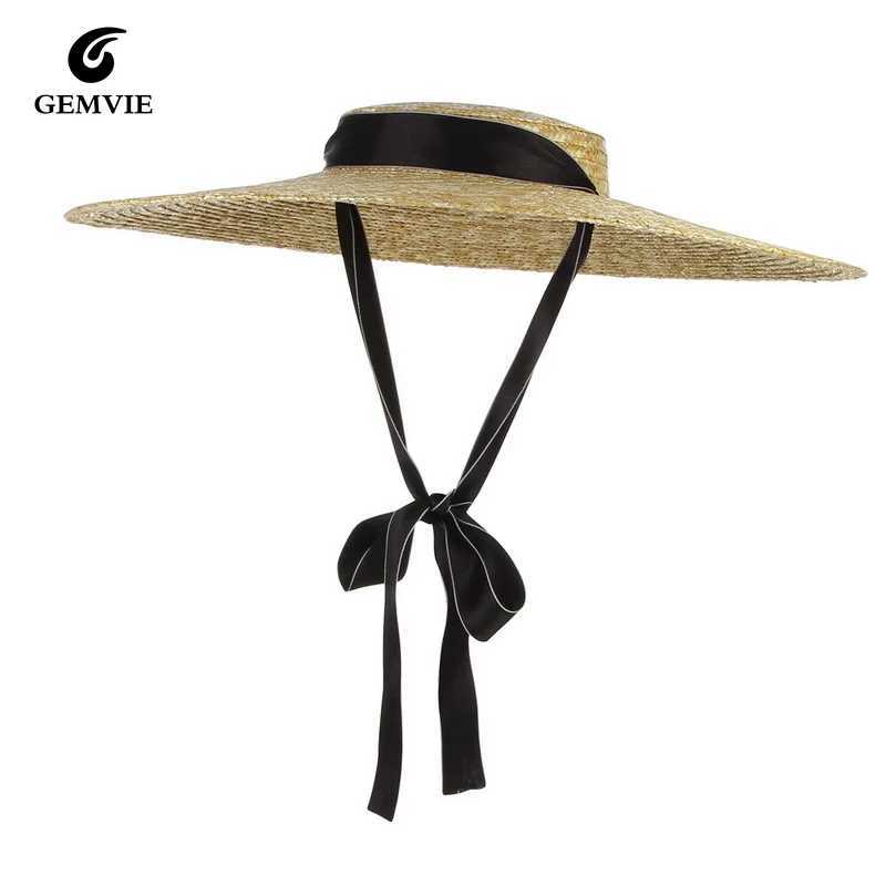 2022 Womens Summer Hats New Large Brim STRAW HAT Summer Hats For Women Beach Cap Flat Top Sun Hat Straw SUMMER HAT For Women W250602