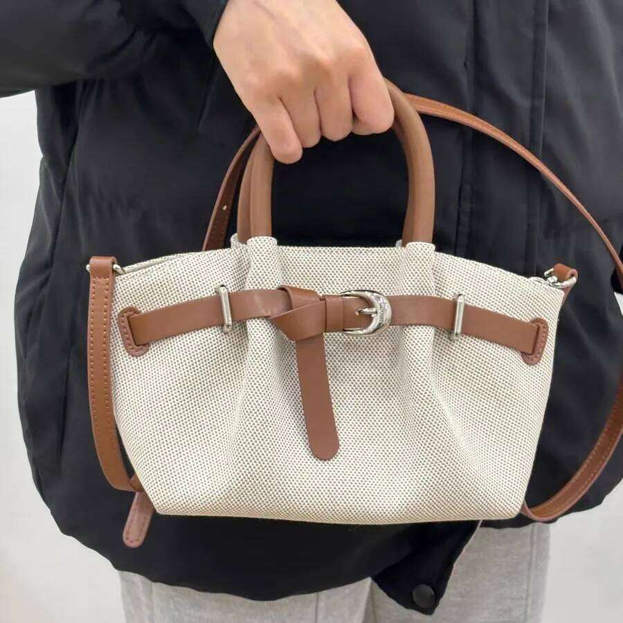 Retro canvas Shoulder Bags Women Fashion Belt Design Underarm Bag 2025 New Winter High-quality Trend Handbags