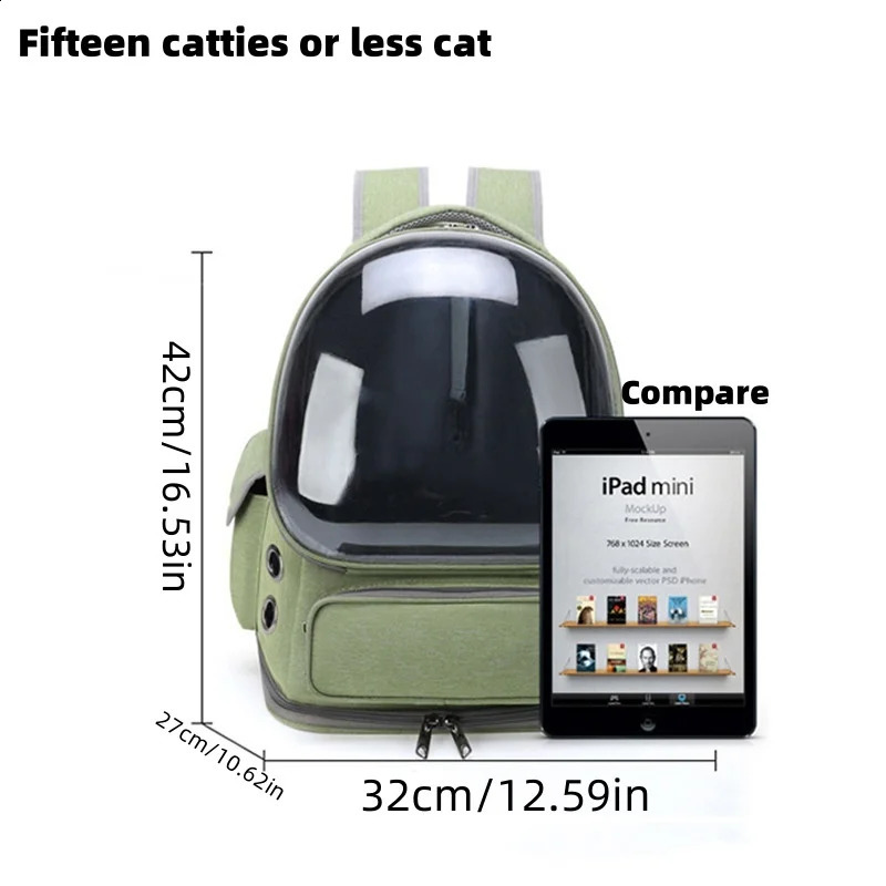 Transparent Pet Cat Bag Outdoor Travel Backpack for Cats Small Dogs Breathable Cat Carrying Bag Pet Supplies Transparent 250526