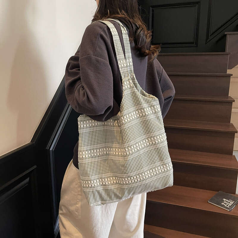 Spring Summer New Handbag Trendy Loose Shoulder Casual Fashion Canvas Handheld Underarm Tote Bag