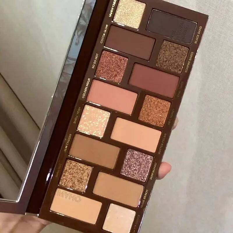 16 Color Matte Glitter Nude Brown Palette Waterproof Longlasting Cosmetic Pearlescent Eyeshadow Pigment Shimmer Makeup