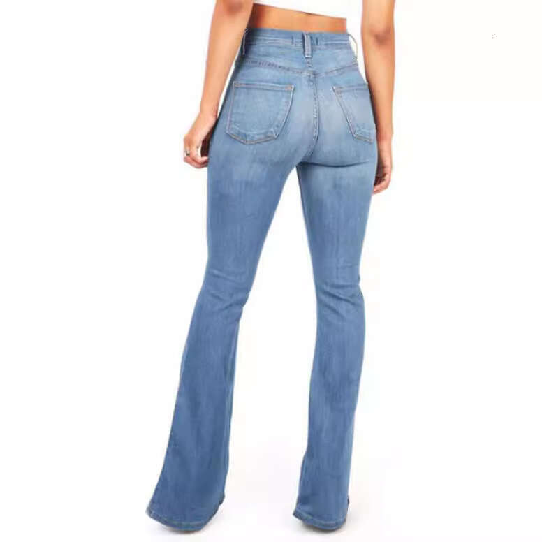 High Waist Flared Jeans For Women Spring Autumn Wide Leg Slimming Long Bell Bottom Pants Summer B5